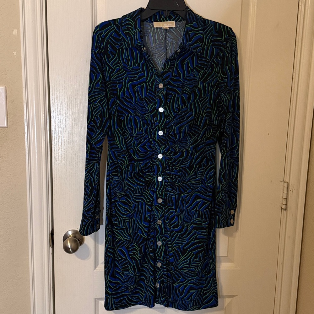 Michael Kors Dress Stylish Black and Blue Women's Dress